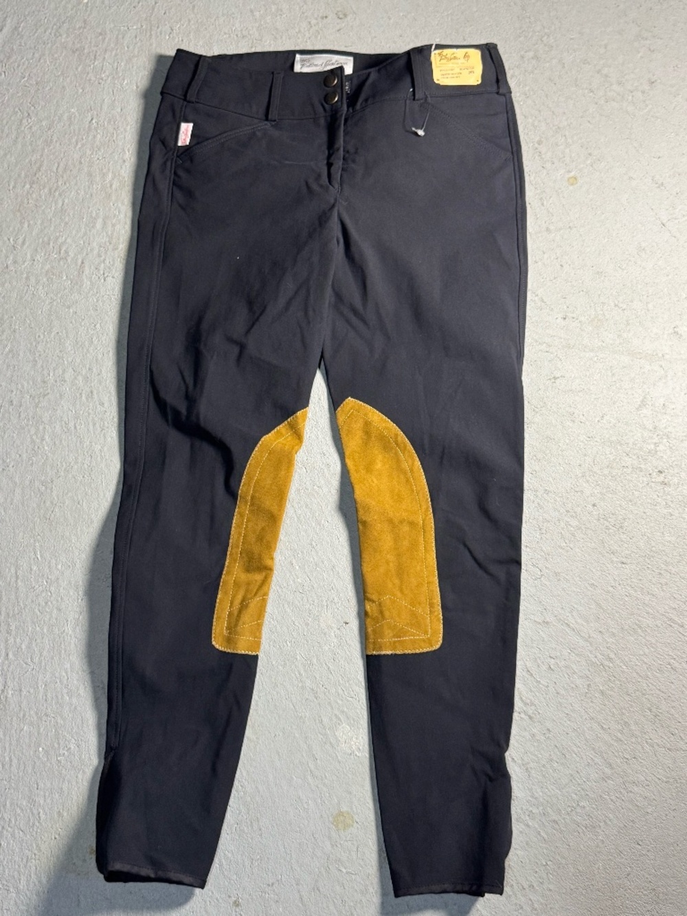 NWT The Tailored Sportsman Vintage Contrast Knee Patch Breeches 28R- Black/T